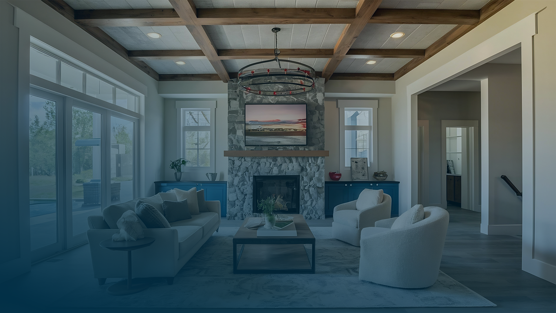 Beautifully painted modern living room interior